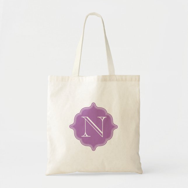 Radiant Orchid Monogram Budget Tote Bag (Front)