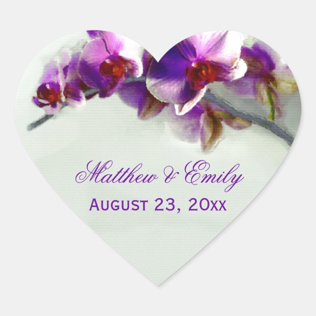 Radiant Orchid Painting Heart Sticker (Front)