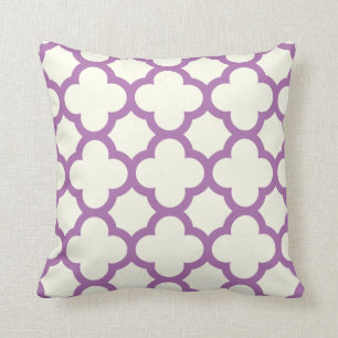 Radiant Orchid Quatrefoil Throw Pillow