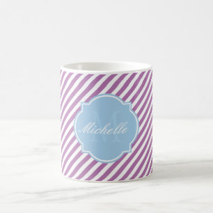 Radiant Orchid Stripe Monogram Mug