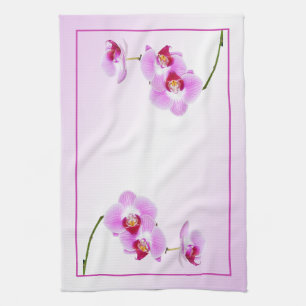 Radiant Orchid Tropical Floral Photography Tea Towel