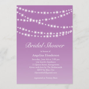 Radiant Orchid Twinkle Lights Bridal Shower Invitation