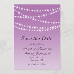 Radiant Orchid Twinkle Lights Save the Date