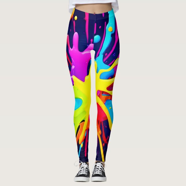 Radiant Paint Explosion Leggings (Front)