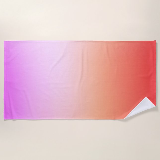 Radiant Pastel Sunset Gradient Beach Towel (Front)