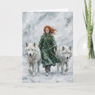 Radiant Peace Dove Lantern Imbolc Snowdrops Art Card