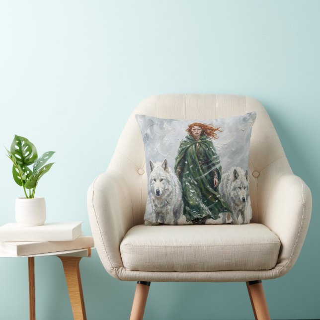 Radiant Peace Dove Lantern Imbolc Snowdrops Art Cushion