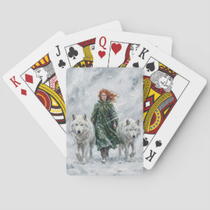 Radiant Peace Dove Lantern Imbolc Snowdrops Art Playing Cards