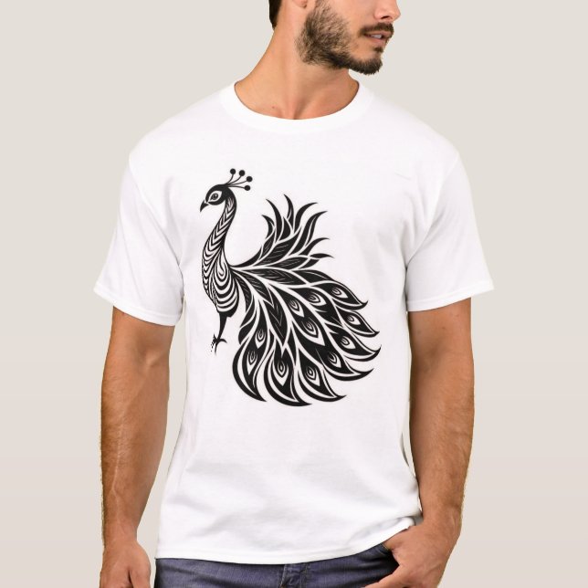 Radiant Peacock Glory T-shirt Design (Front)