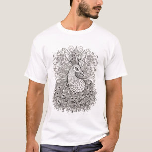 Radiant Peacock Plumage T-shirt Design