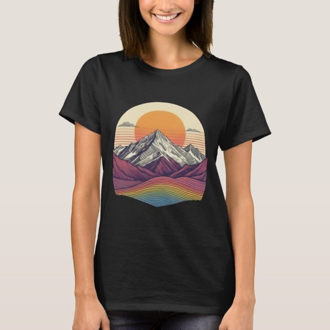 Radiant Peaks at Sunset T-Shirt (Front)