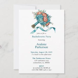 Radiant Peony Bouquet Bachelorette Party Invitation