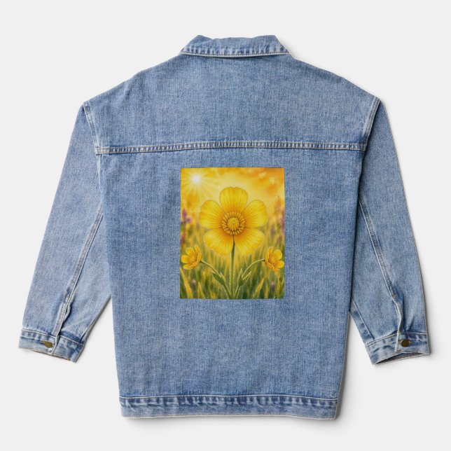 Radiant Petal Series – Buttercup Denim Jacket (Back)