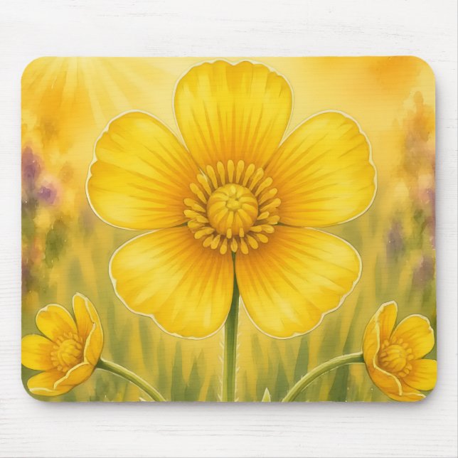 Radiant Petal Series – Buttercup Mouse Mat (Front)