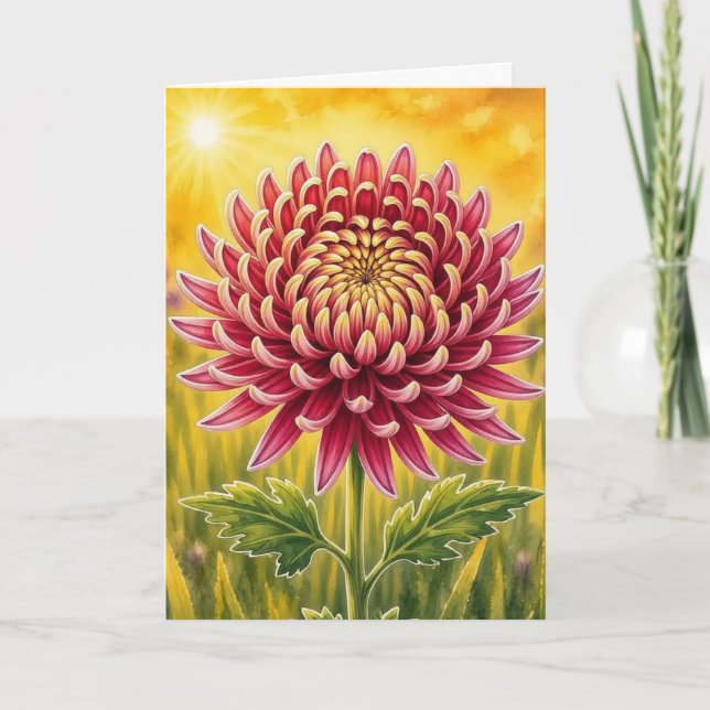 Radiant Petal Series – Chrysanthemum  Card (Front)