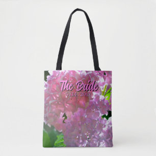 Radiant Pink Hydrangeas, pink flowers Bride Tote Bag