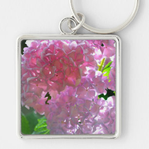 Radiant Pink Hydrangeas, pink flowers pink flowers Key Ring