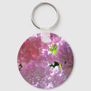 Radiant Pink Hydrangeas, pink flowers pink flowers Key Ring