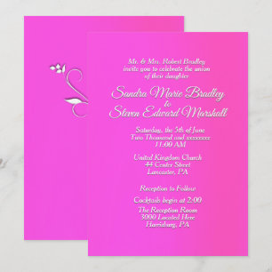 Radiant Pink Wedding Invitation 5" x 7"