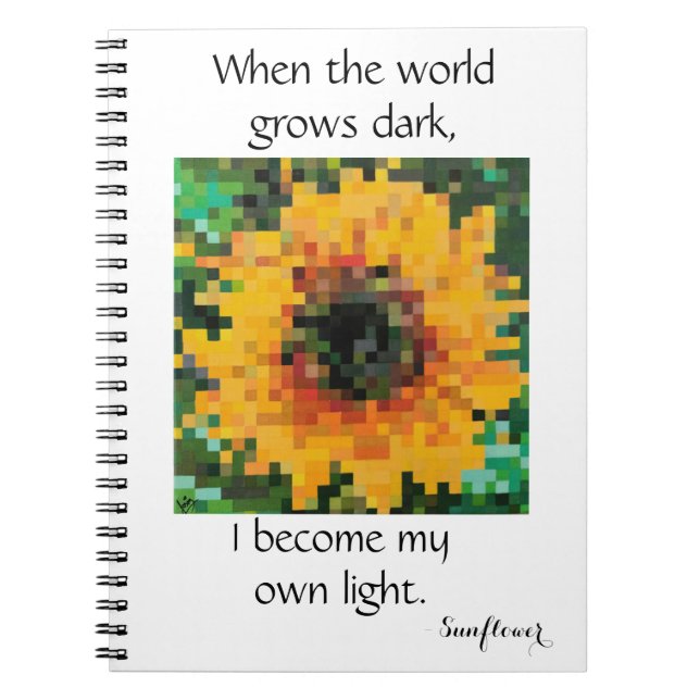 Radiant Pixel Sunflower Notebook (Front)