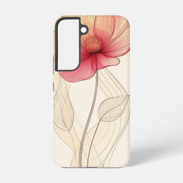 Radiant Poppy Sketch Phone Case (Back)