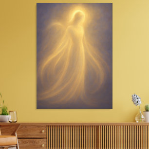 Radiant Presence Angel of Golden Light Spiritual Canvas Print