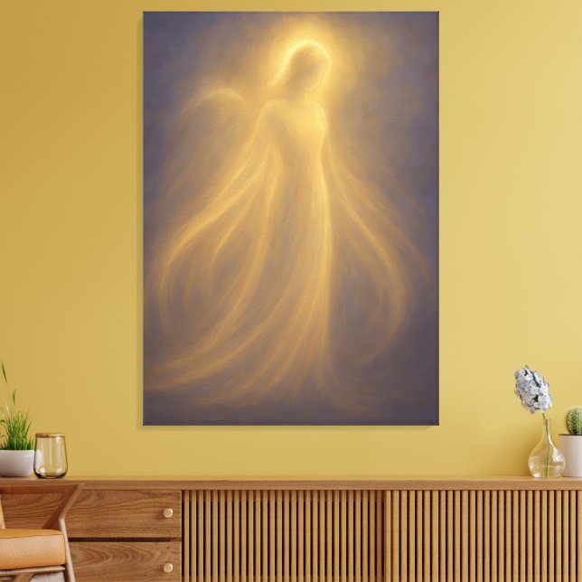 Radiant Presence Angel of Golden Light Spiritual Canvas Print (Insitu(LivingRoom))