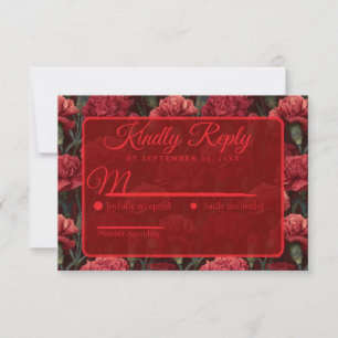Radiant Purple Carnation Inspired Retro Wedding RS RSVP Card