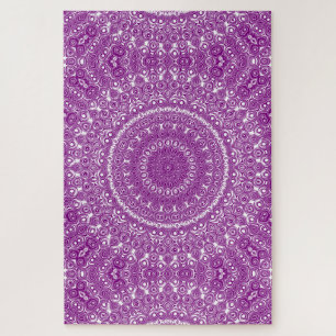 Radiant Purple Geometric Bloom Jigsaw Puzzle