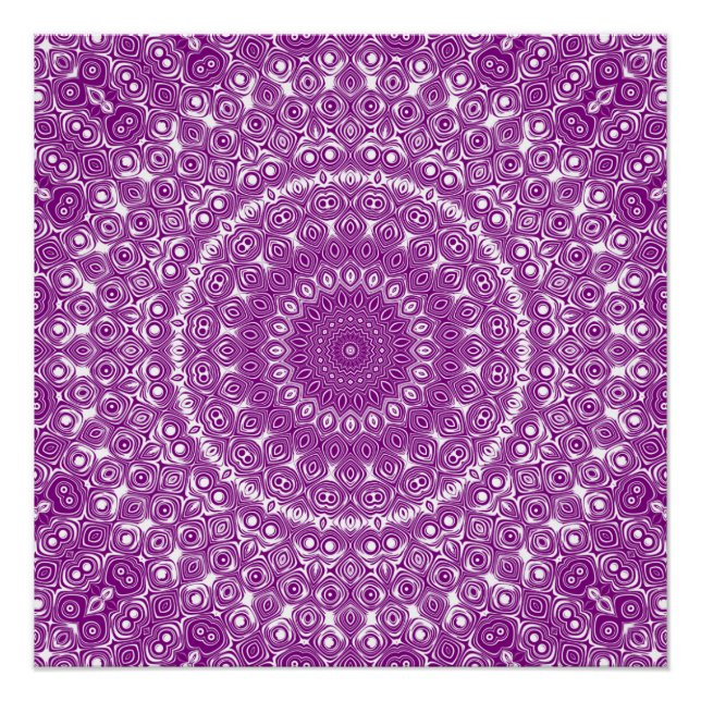 Radiant Purple Geometric Bloom Poster (Front)