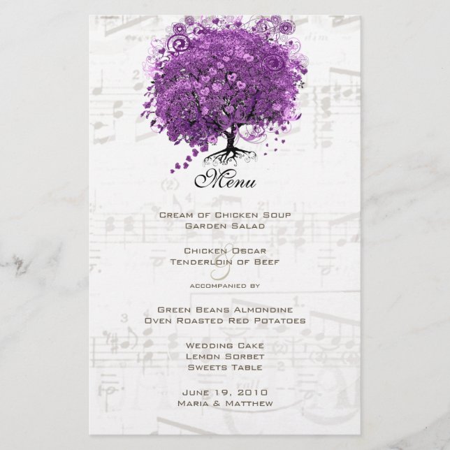 Radiant Purple Heart Leaf Tree Wedding (Front)