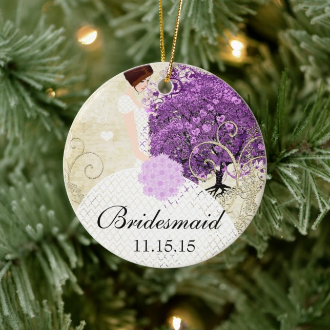 Radiant Purple Heart Leaf Tree Wedding Ceramic Tree Decoration (Tree)