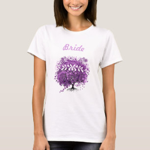 Radiant Purple Heart Leaf Tree Wedding T-Shirt