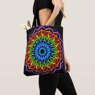 Radiant Rainbow Mandala – Vibrant colors Tote Bag