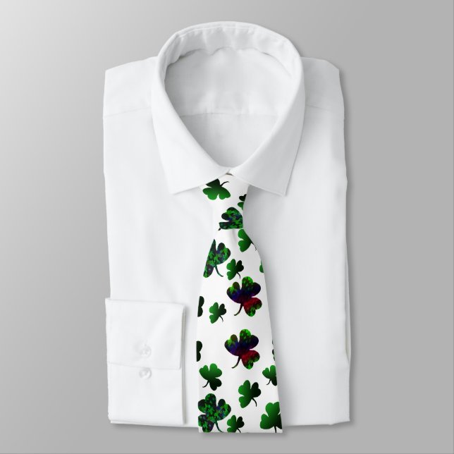 Radiant Rainbow Shamrock Tie (Tied)