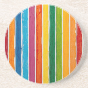 Radiant Rainbow Stripes Coaster
