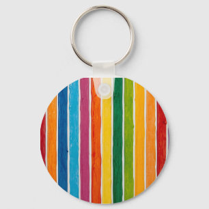 Radiant Rainbow Stripes Key Ring