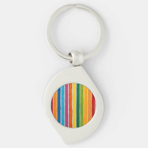 Radiant Rainbow Stripes Key Ring
