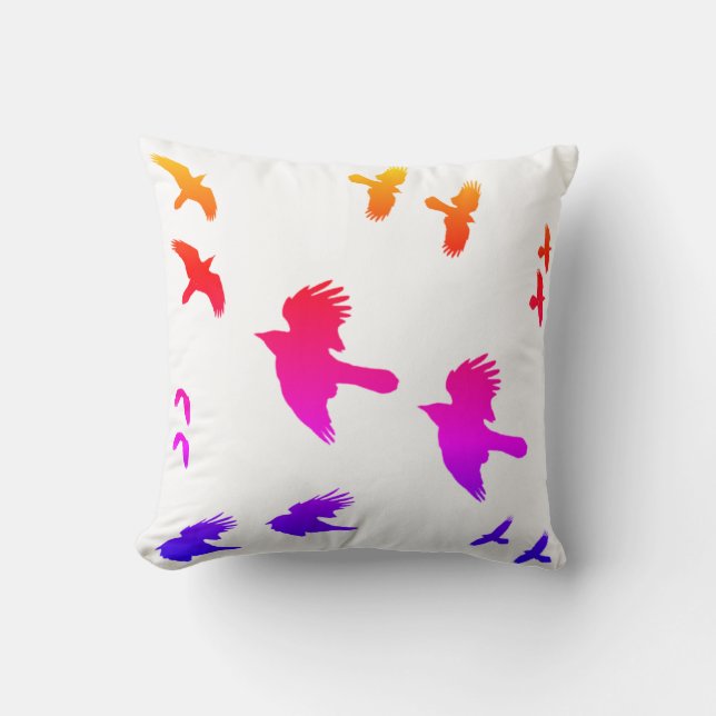 Radiant Raven Throw Pillow (Front)