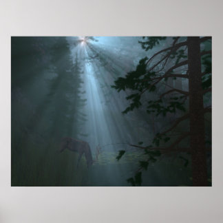 Radiant Rays (Blue) Poster