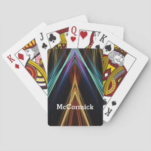 Radiant Rays colorful design with Name  Playing Cards