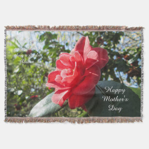 Radiant Red Camellia - Personalised Mother's Day Throw Blanket