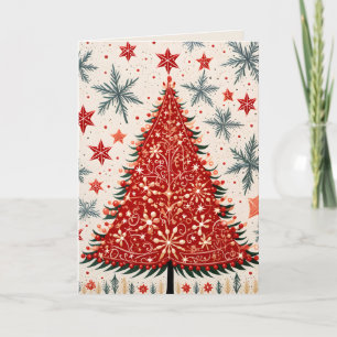 Radiant Red: Christmas Tree Card