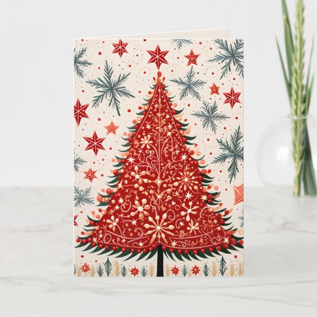 Radiant Red: Christmas Tree  Card (Front)