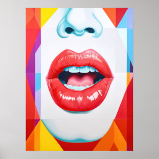 Radiant Red Lips: A Celebration of Colour and Char Poster