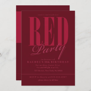 Radiant Red Party Invitations