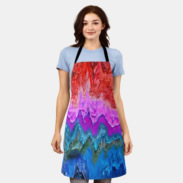 "Radiant Reflection" Colourful Abstract Art  Apron (Worn)
