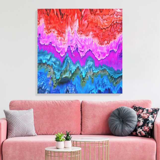 "Radiant Reflection" Colourful Abstract Art  Canvas Print (Insitu(LivingRoom))