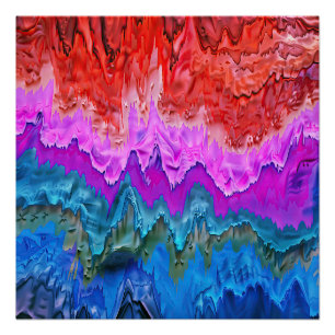 "Radiant Reflection" Colourful Abstract Art  Poster