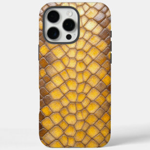 Radiant Reptile: Yellow Snake Skin iPhone 16 Pro Max Case